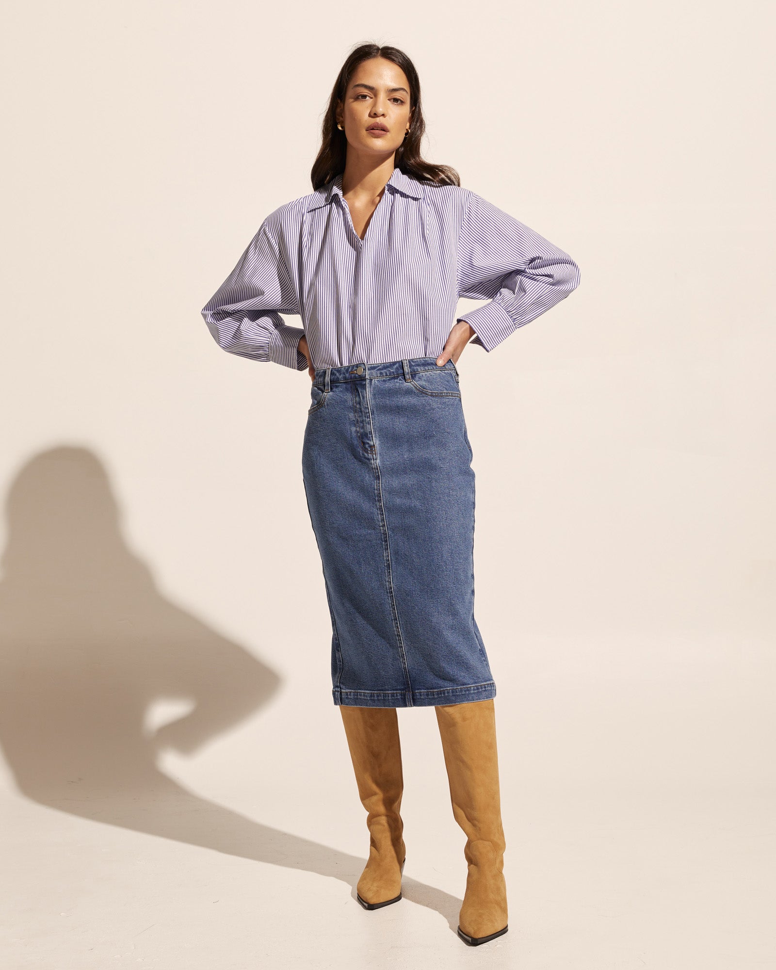 stroll top - navy stripe