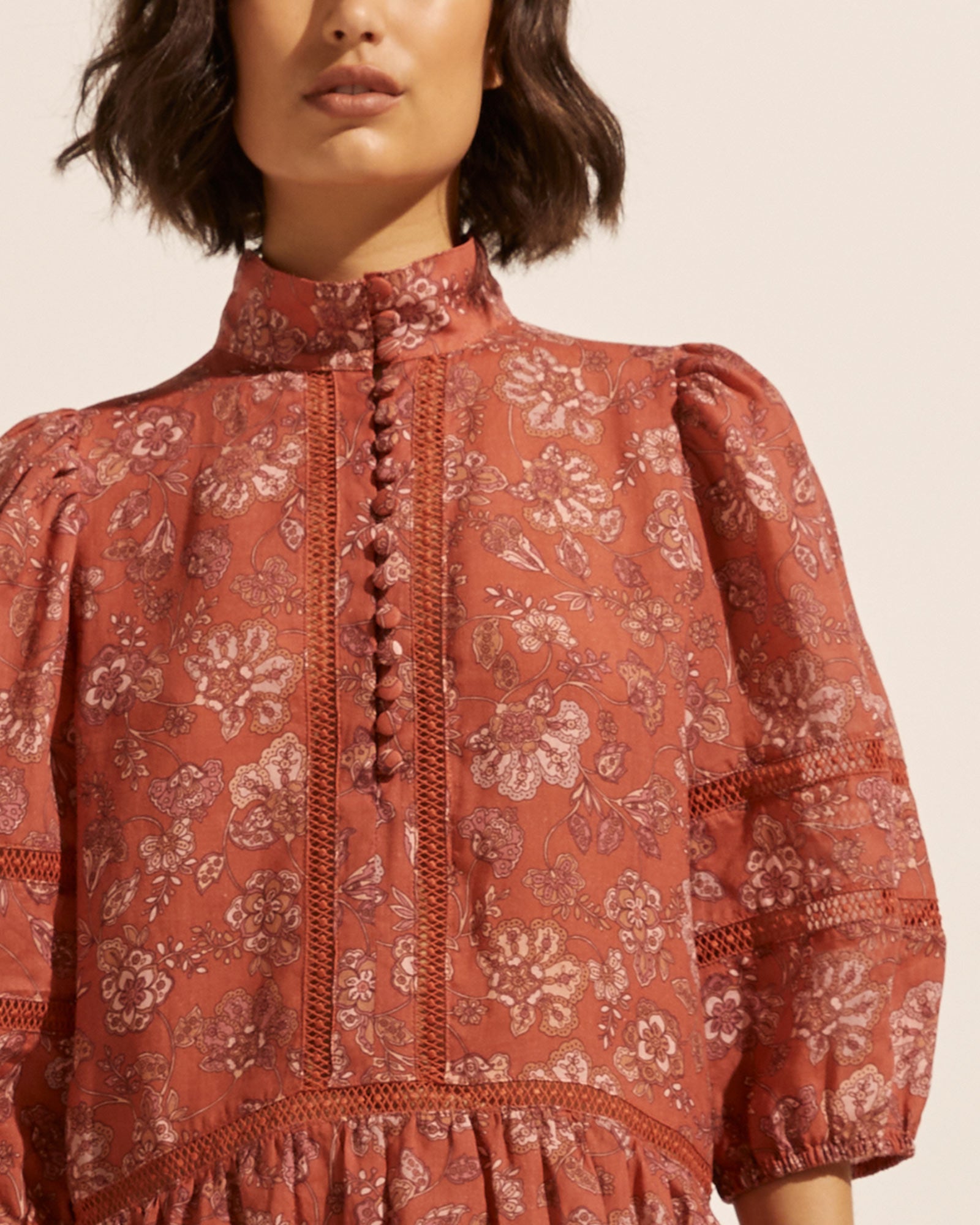 elixir dress - rust paisley