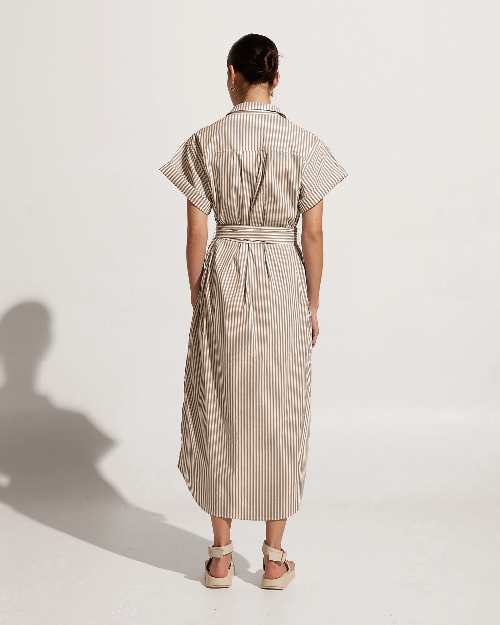 verse dress - clove stripe