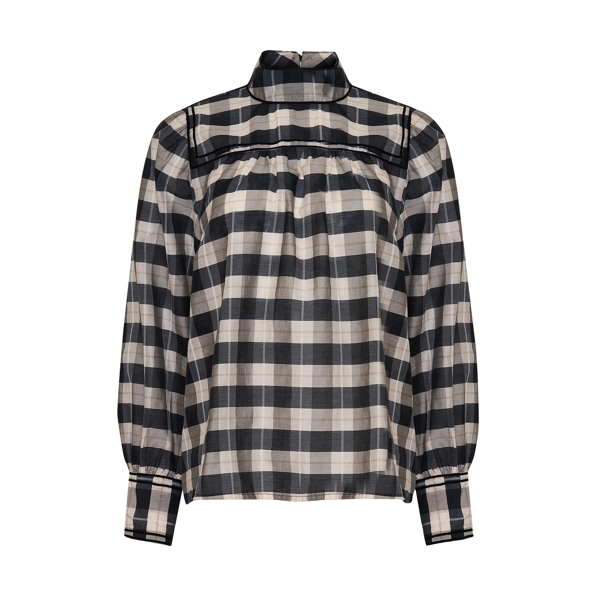 horizen top - black/ecru check