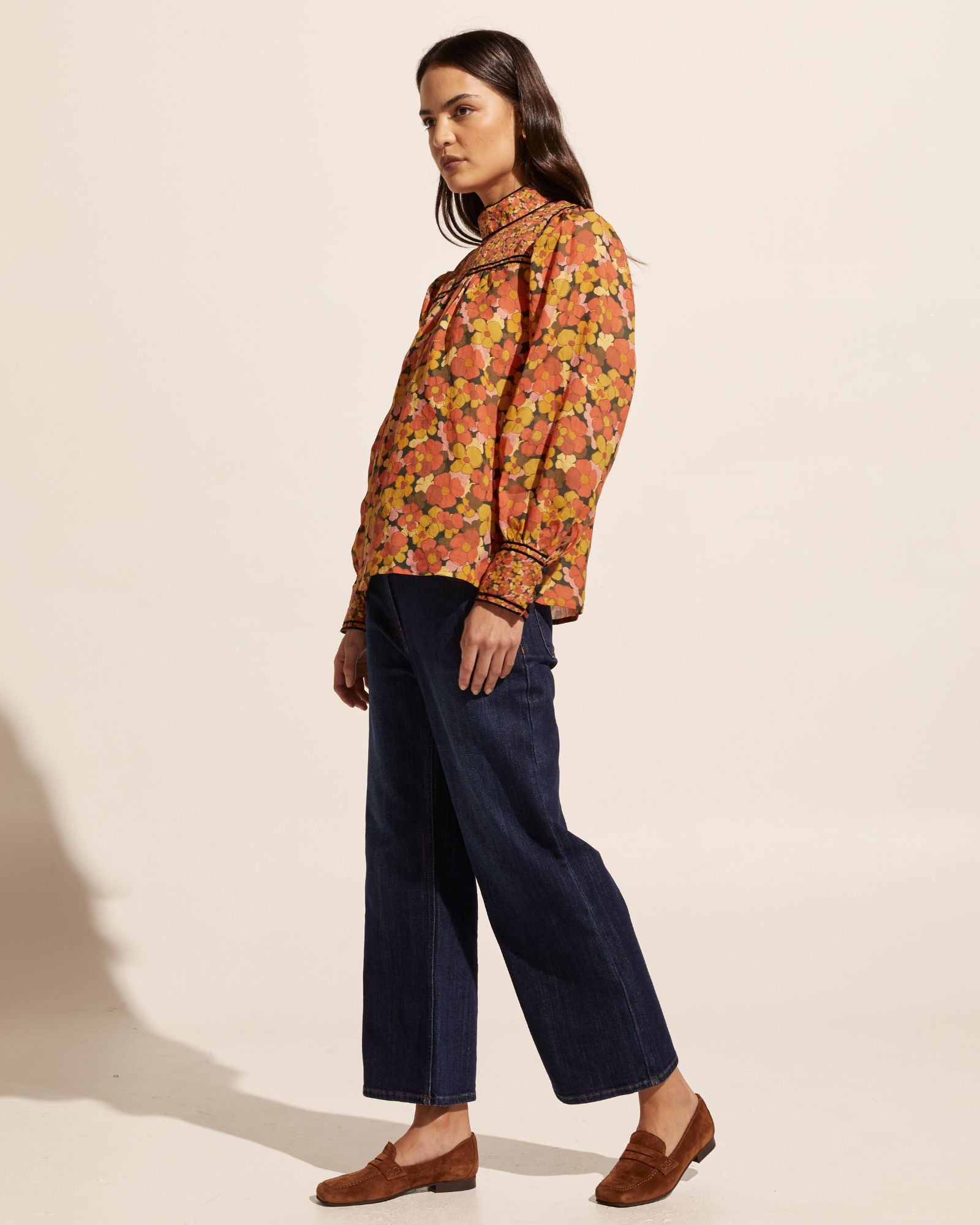 horizen top - sunset floral