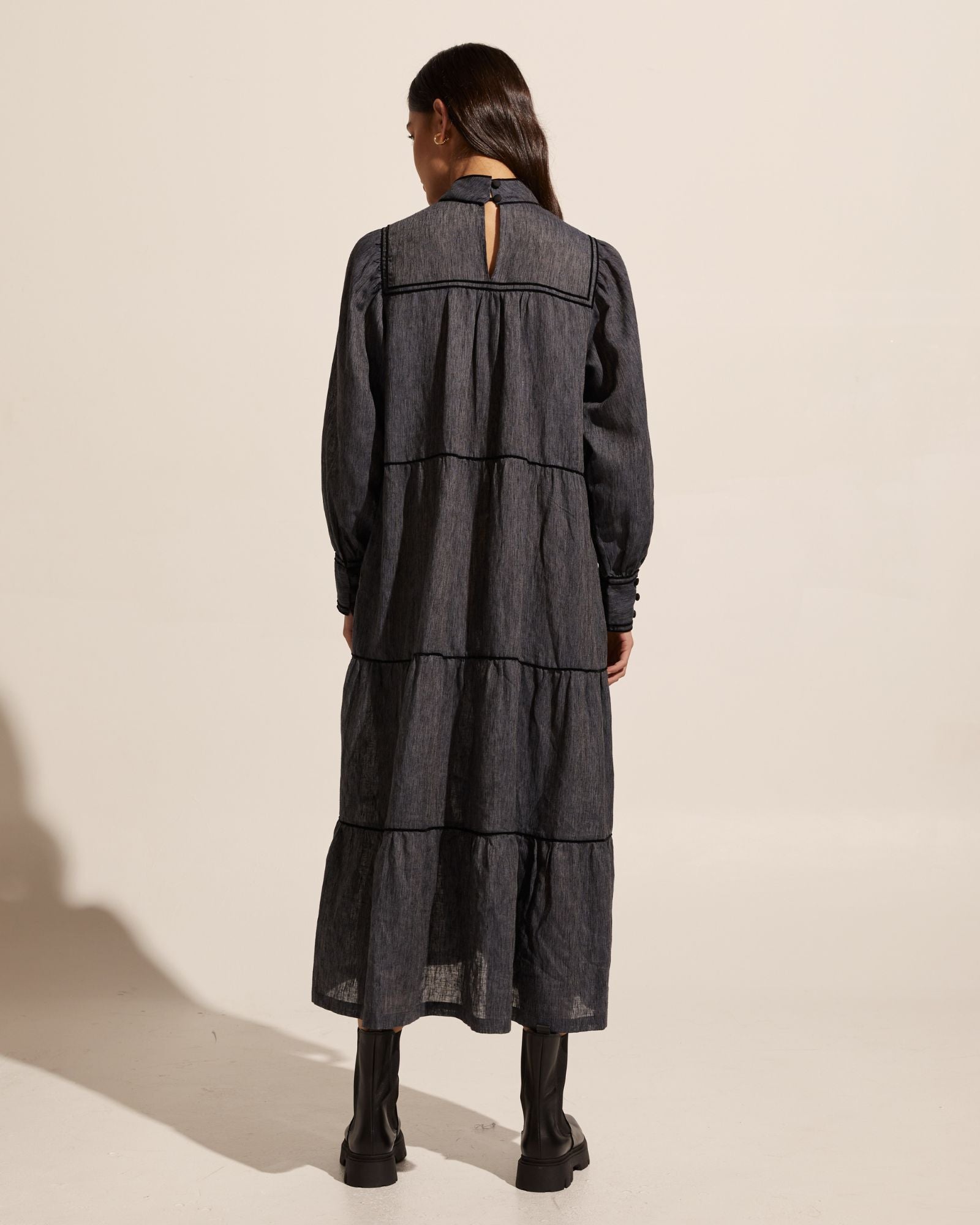 imprint dress - charcoal