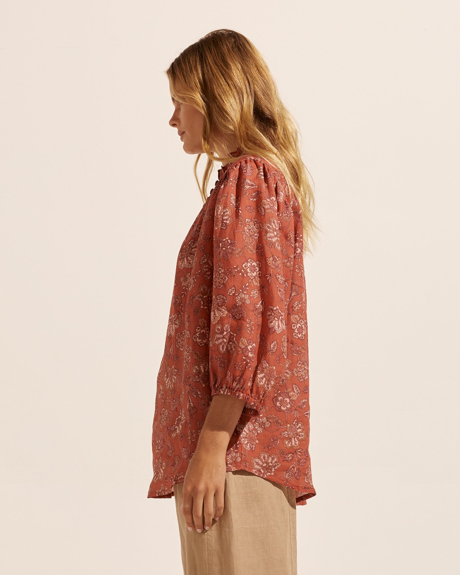 lilt top - rust paisley