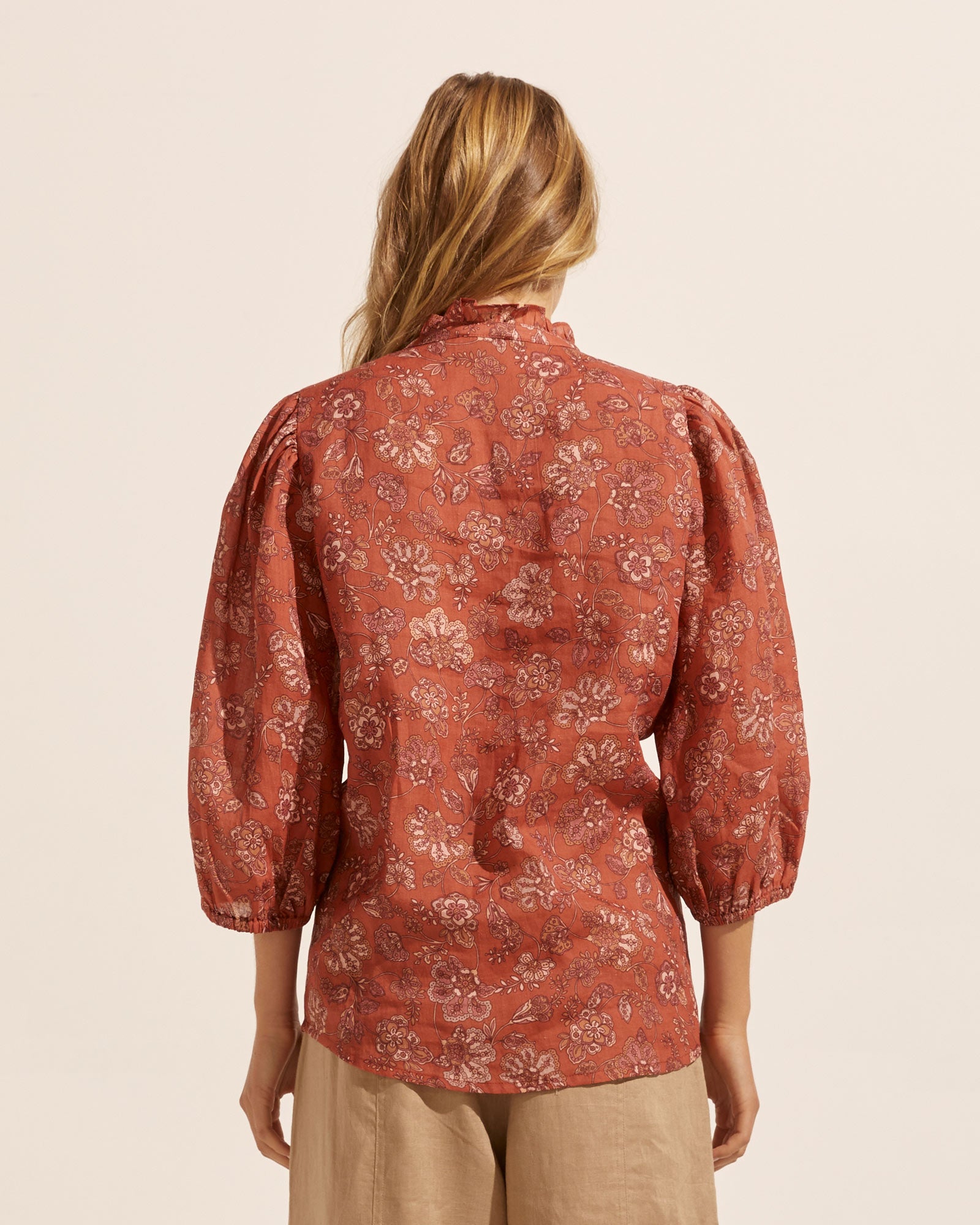 lilt top - rust paisley