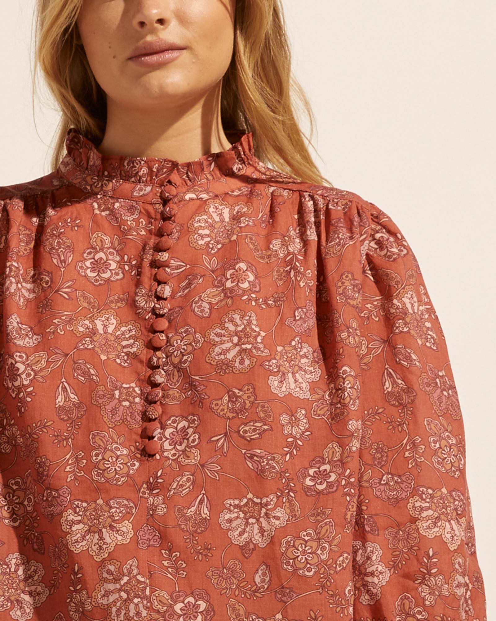 lilt top - rust paisley