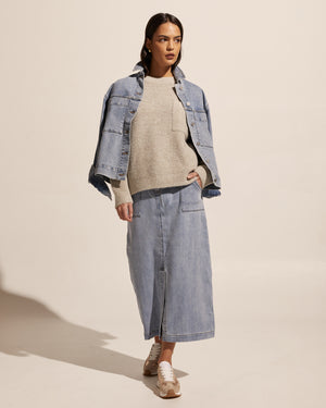 loft skirt - washed denim