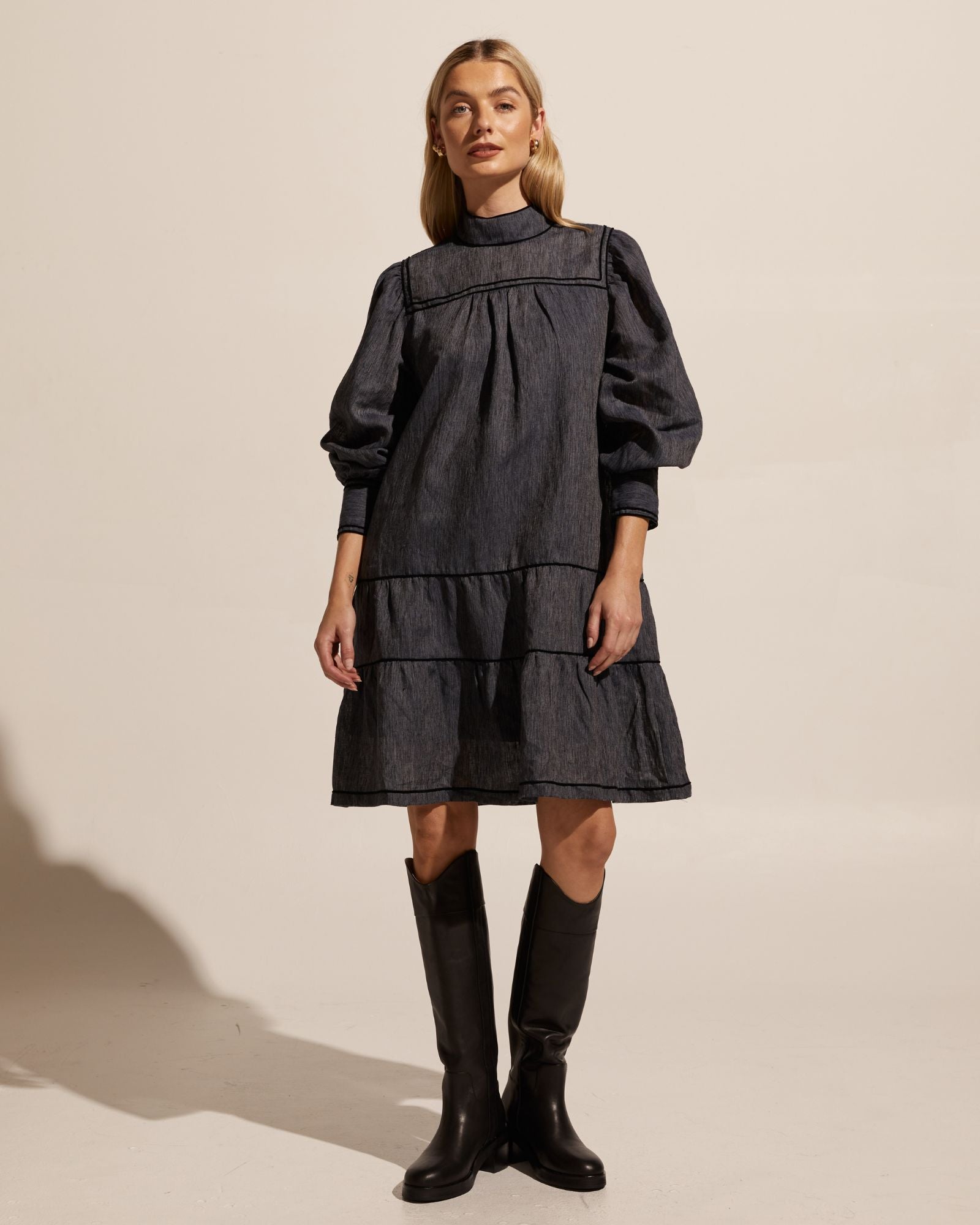 prowess dress - charcoal