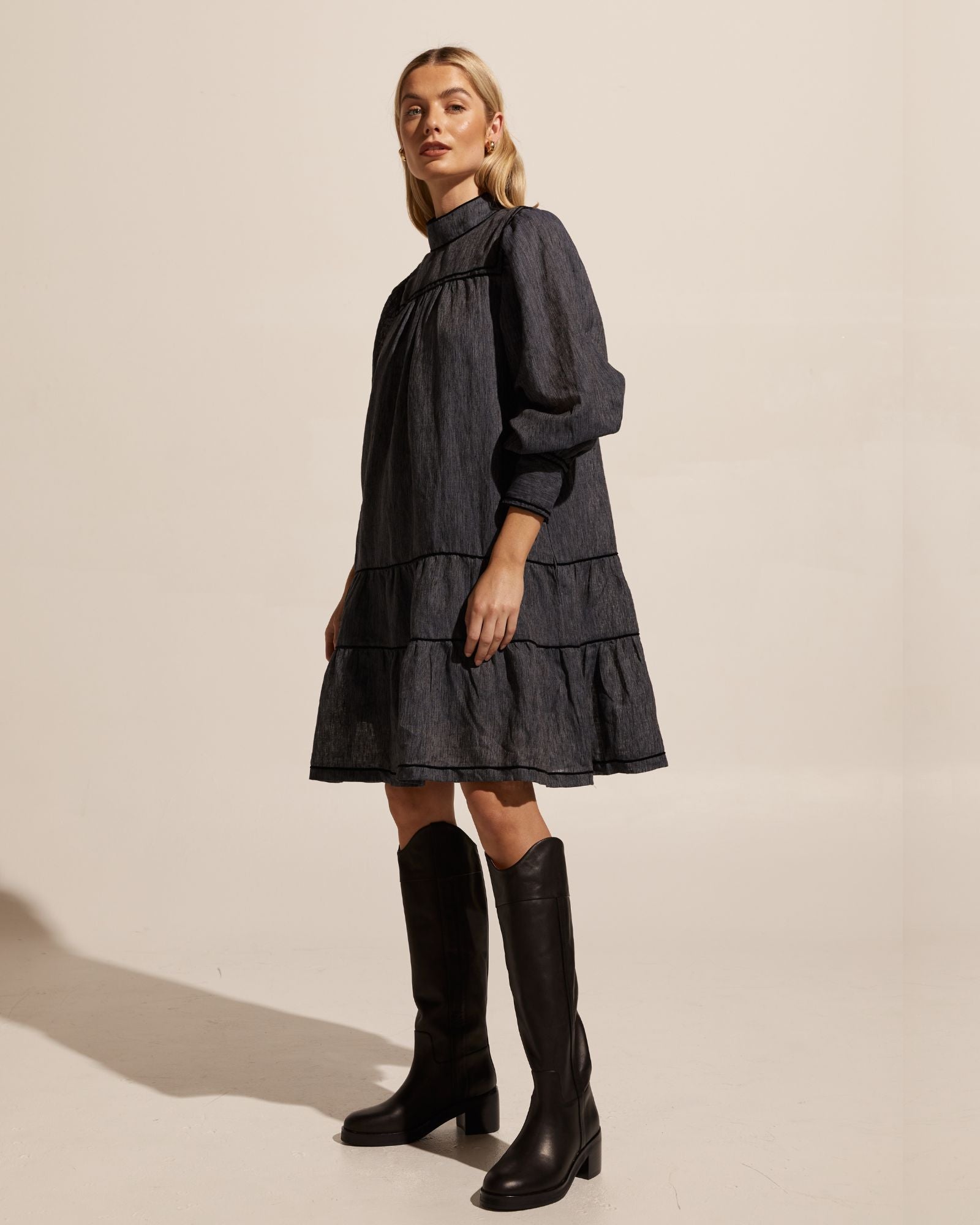 prowess dress - charcoal