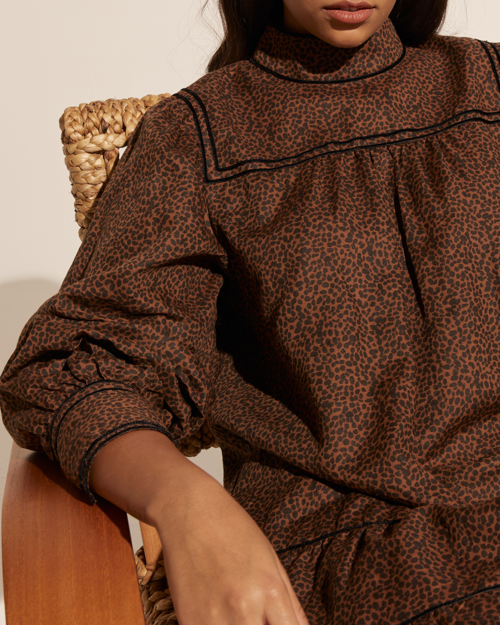 prowess dress - toast leopard