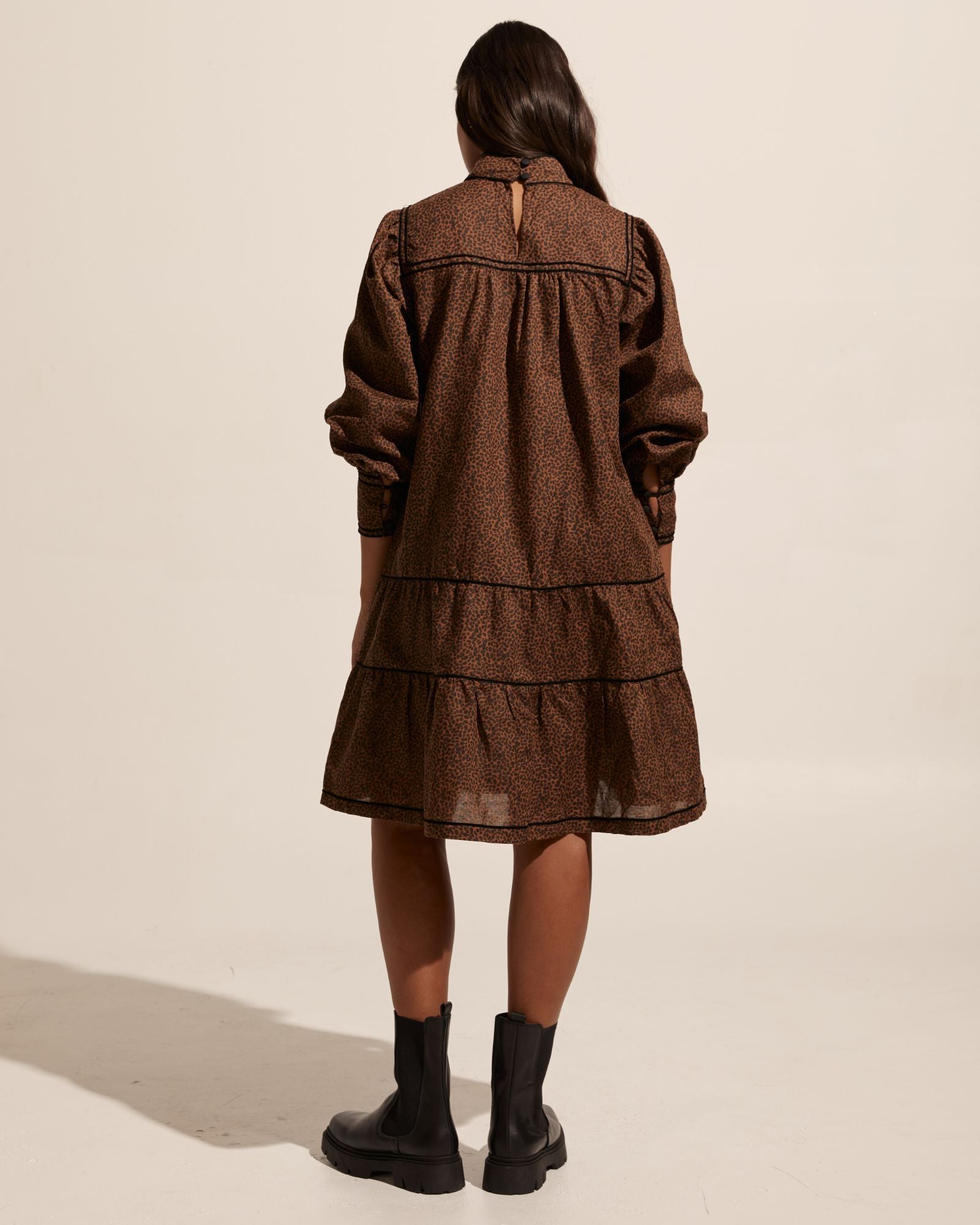 prowess dress - toast leopard