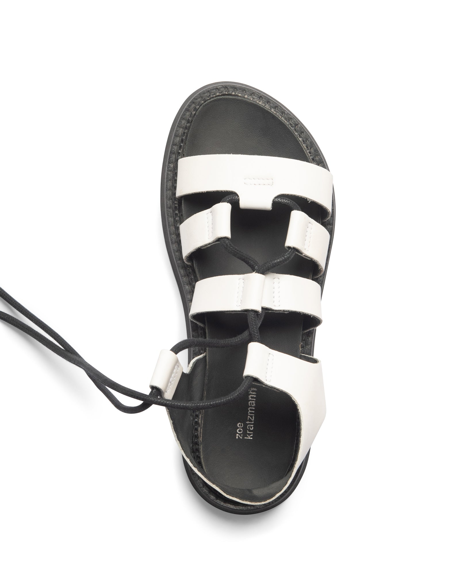 record sandal - white