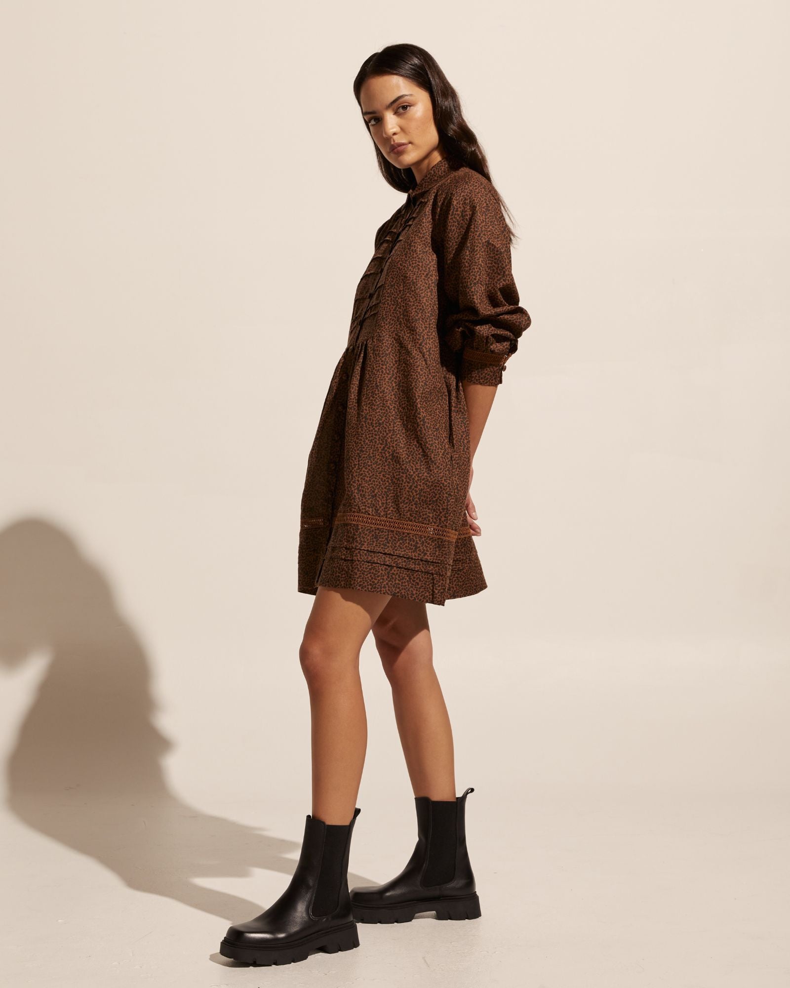 scheme dress - toast leopard