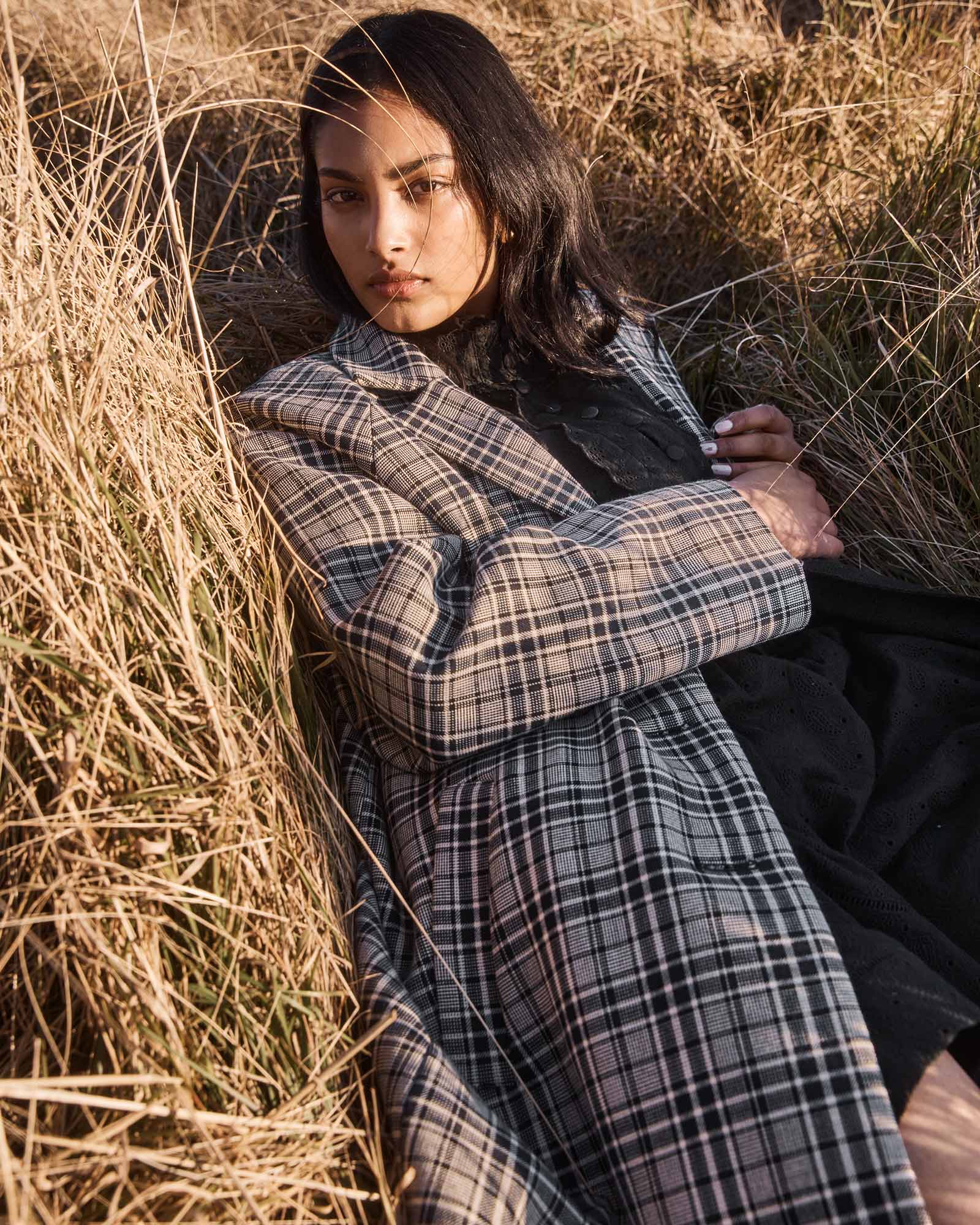 transit coat - black check