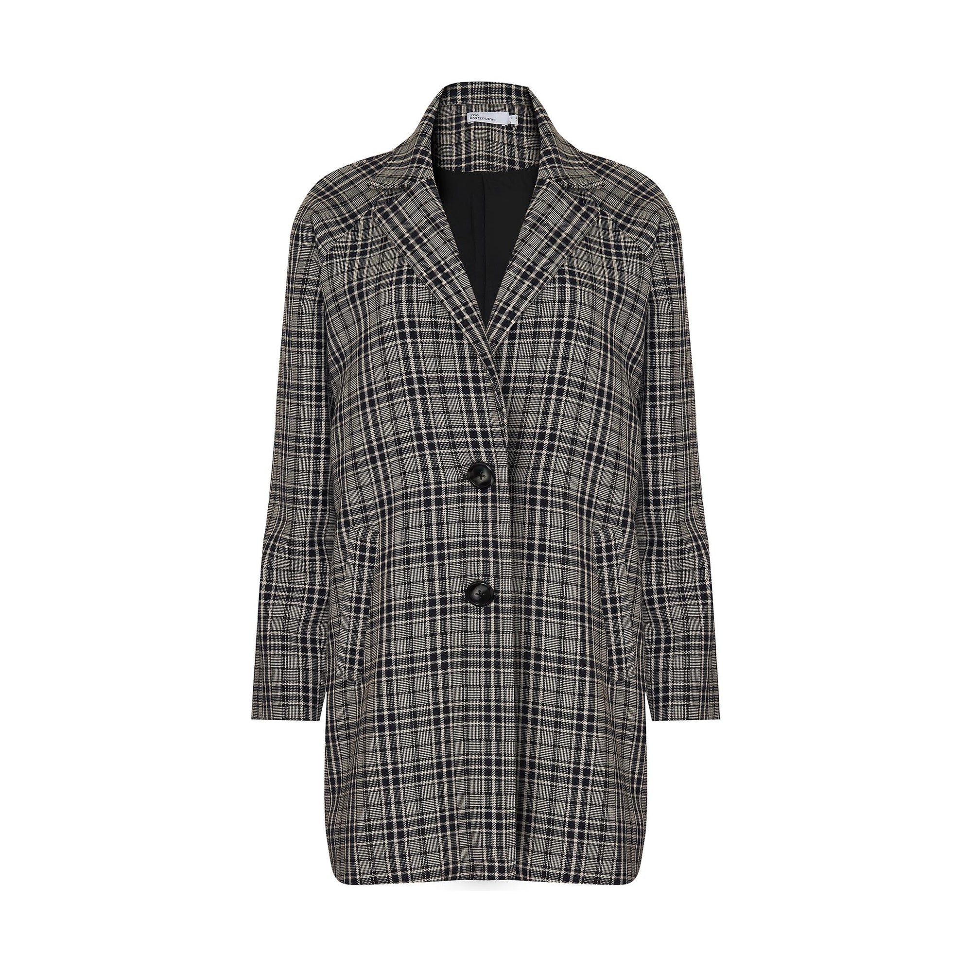 transit coat - black check