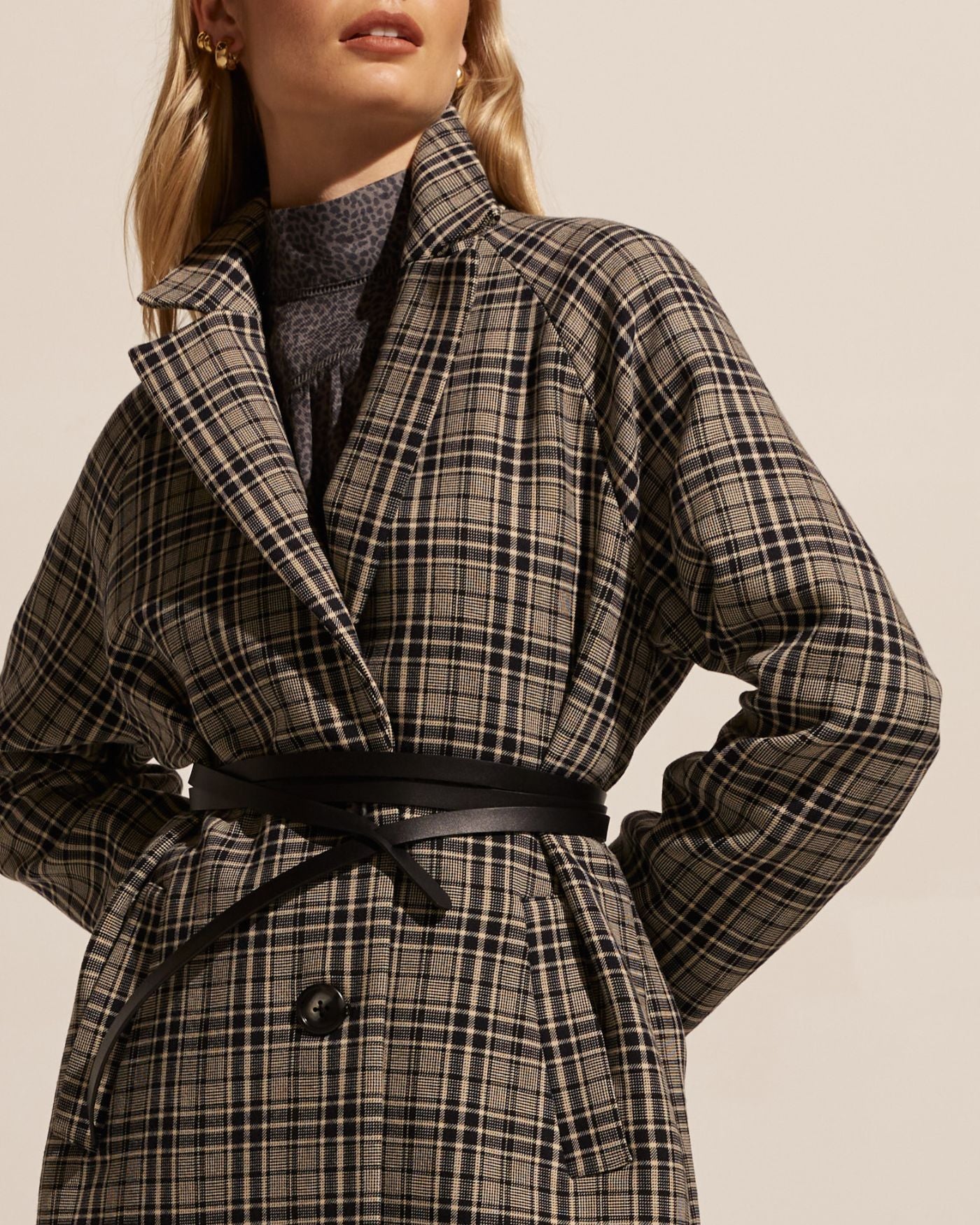 transit coat - black check