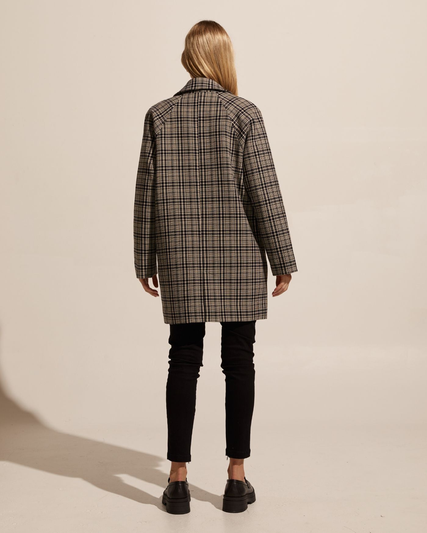 transit coat - black check