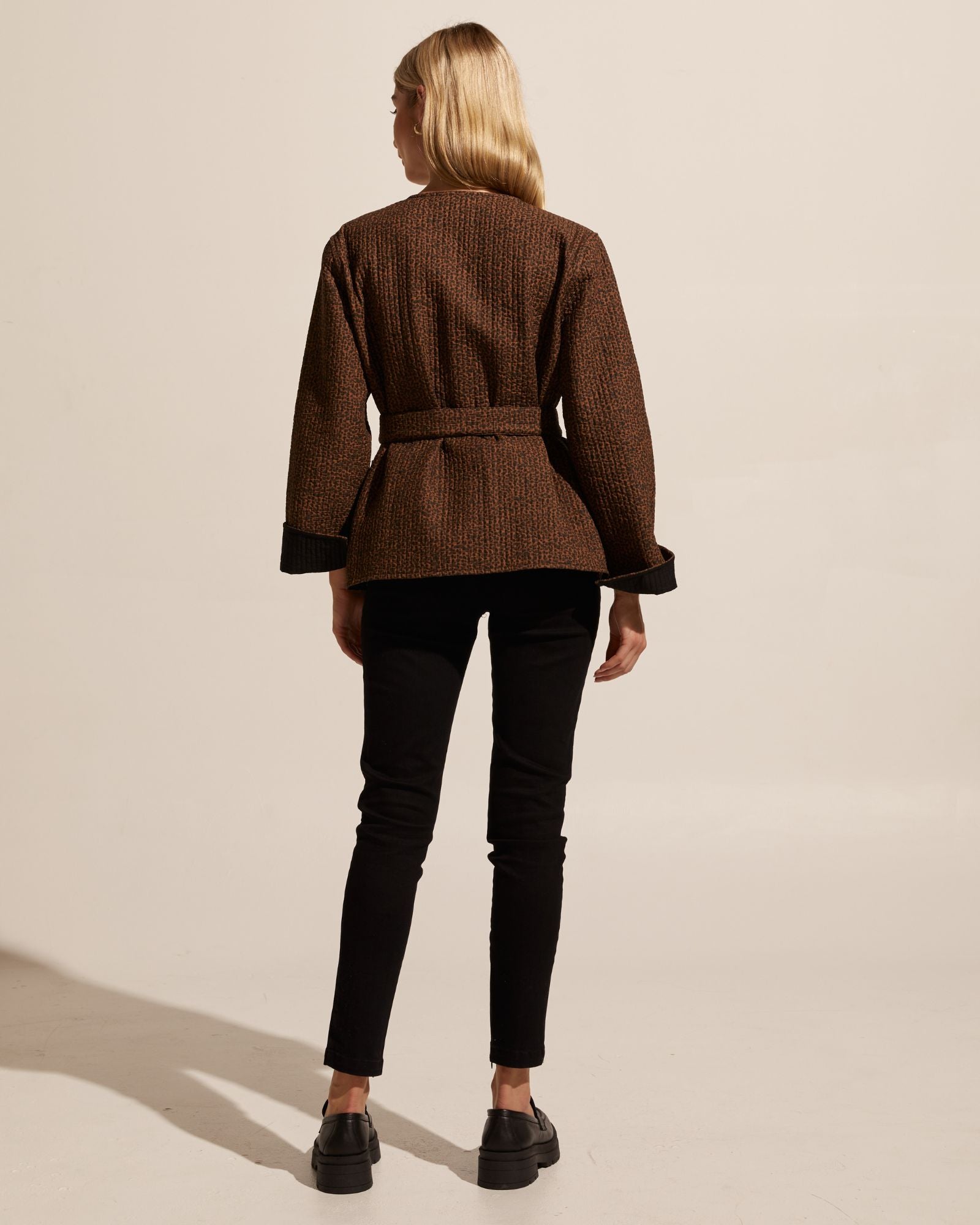 trill jacket - toast leopard