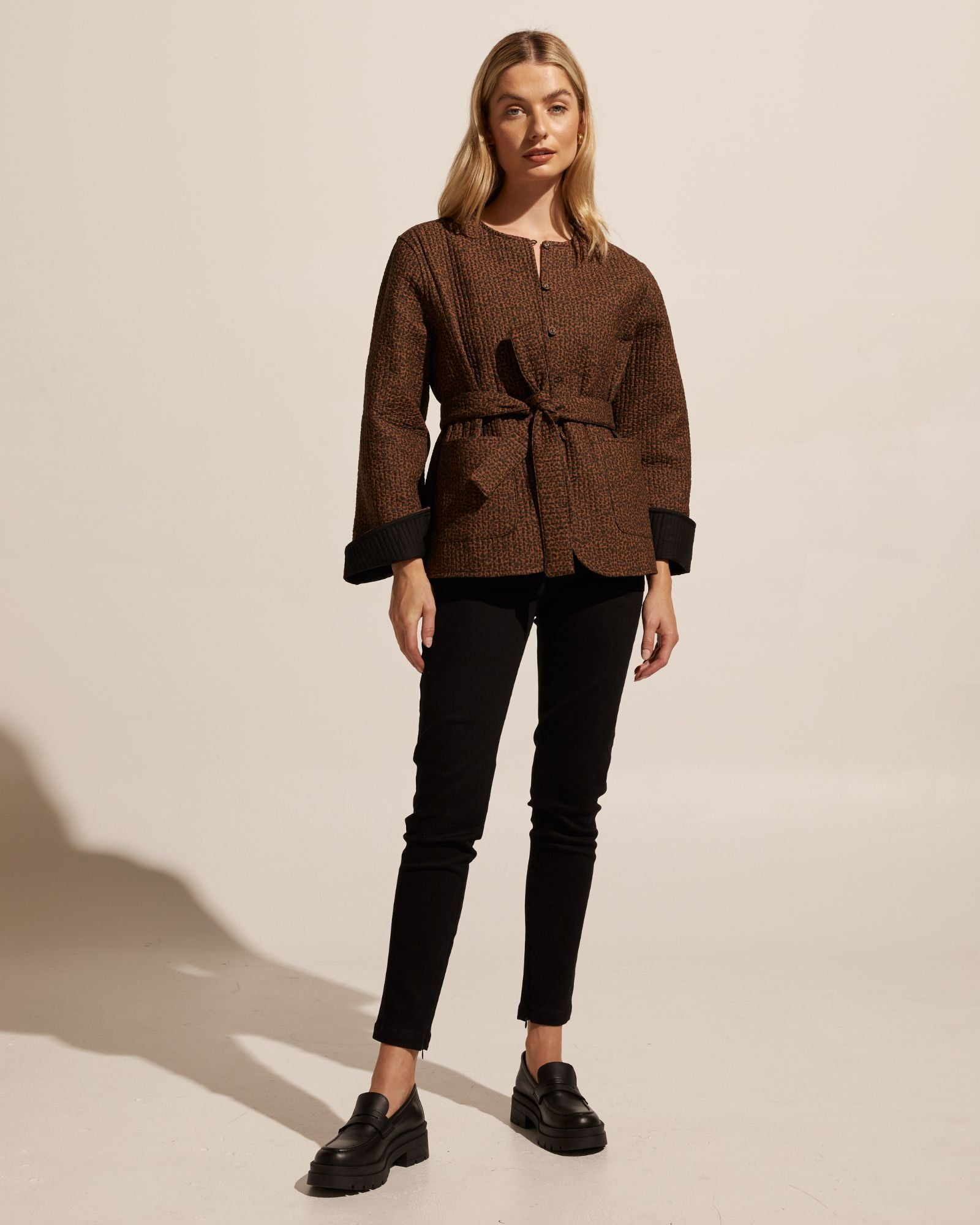 trill jacket - toast leopard