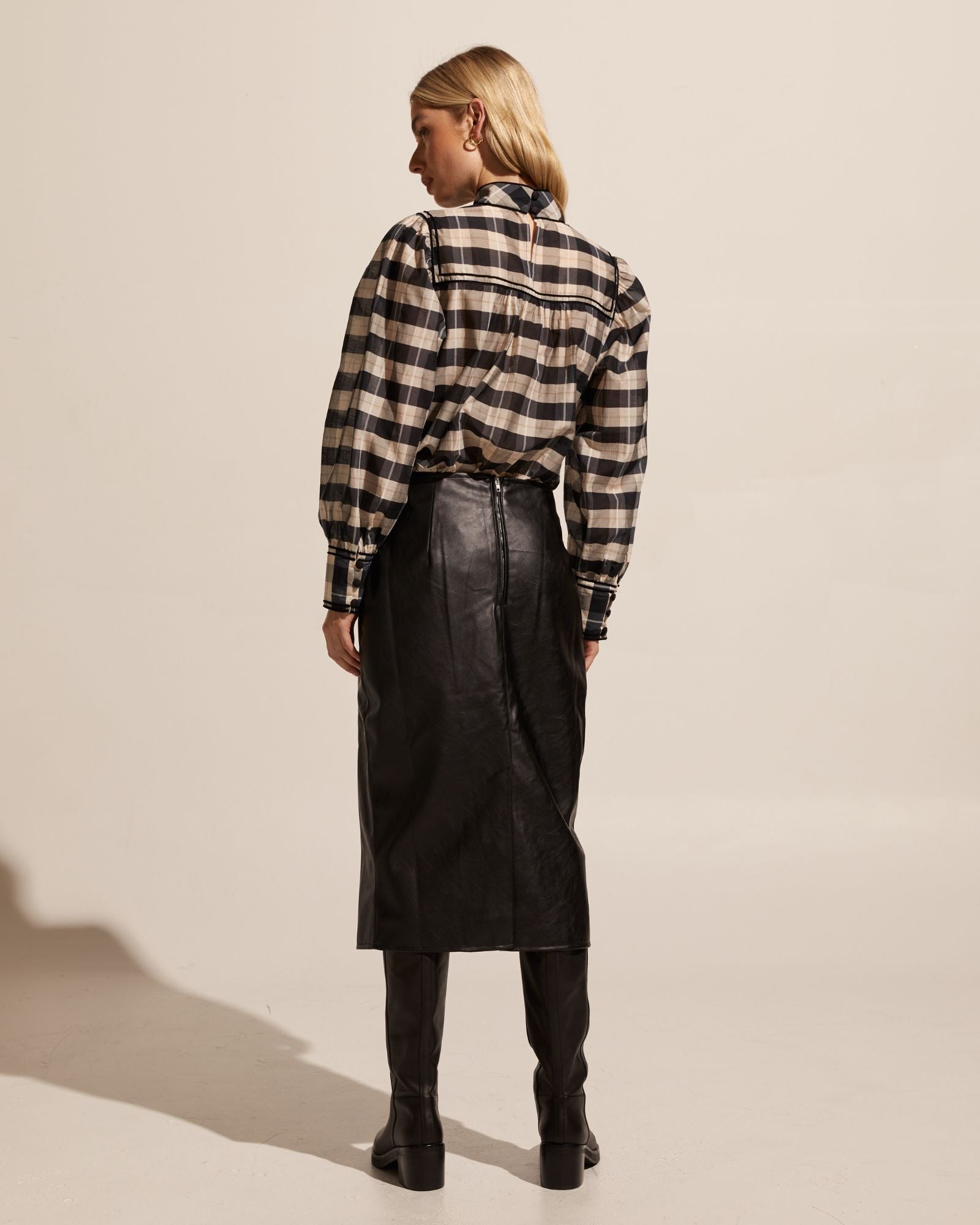 Black leather skirt australia top