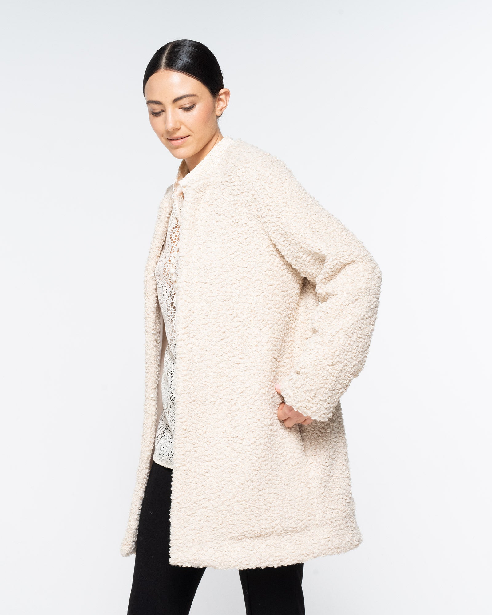 decant coat - ecru