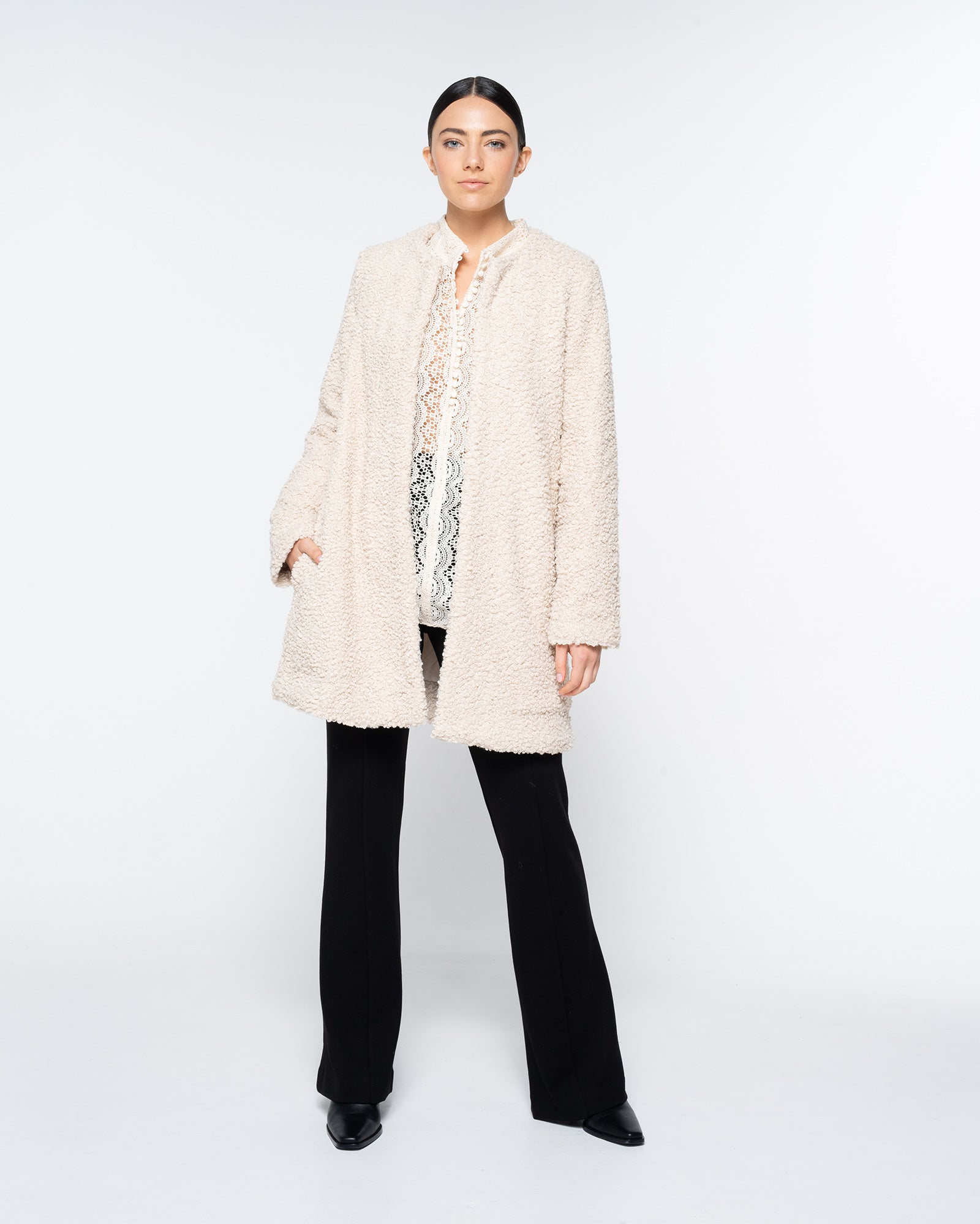 decant coat - ecru